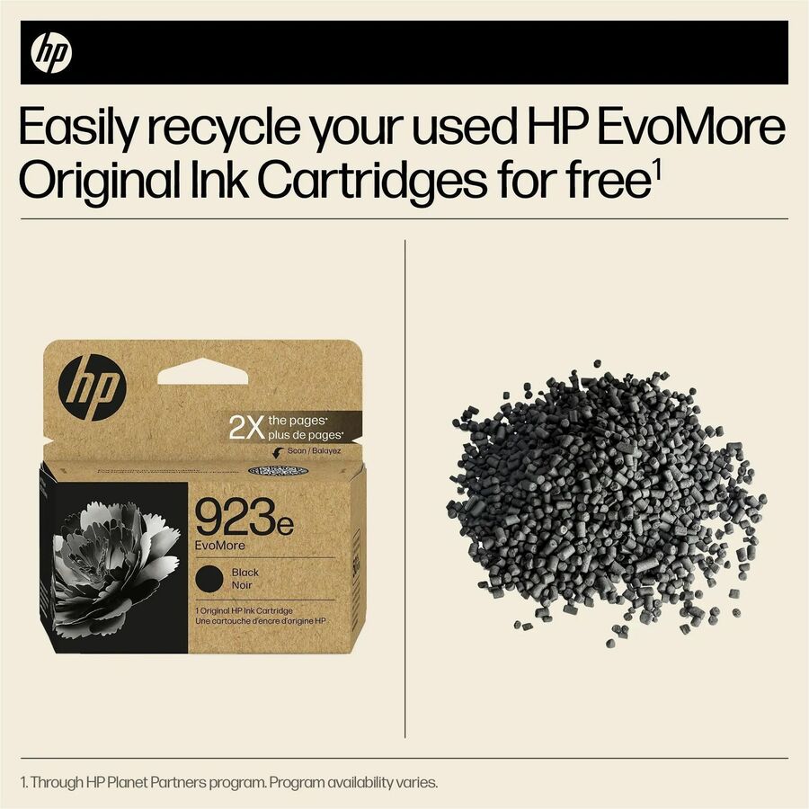 HP EvoMore 923e Original High Yield Inkjet Ink Cartridge - Black - 1 Each
