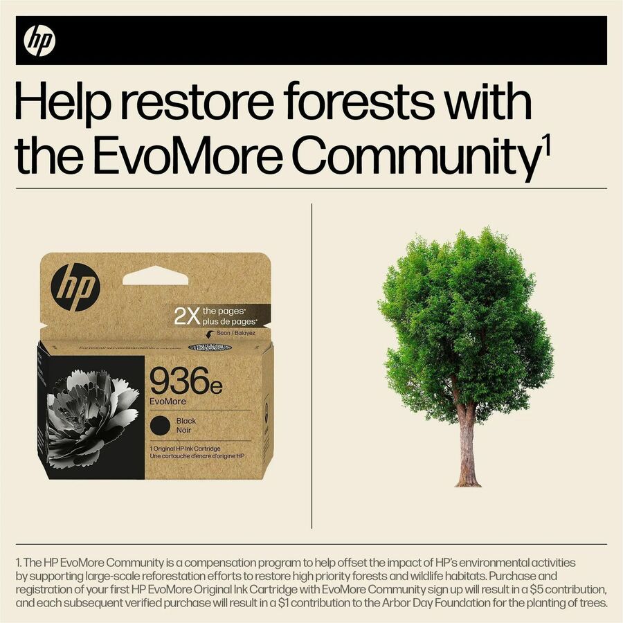 HP EvoMore 936e Original High Yield Inkjet Ink Cartridge - Black - 1 Each