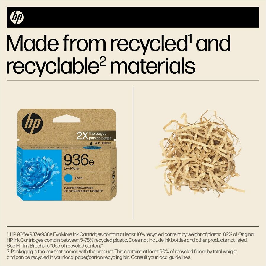 HP EvoMore 936e Original High Yield Inkjet Ink Cartridge - Cyan - 1 Each
