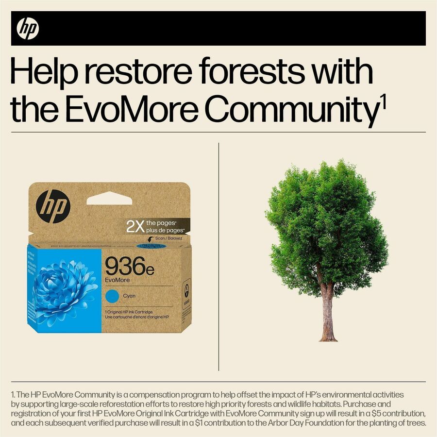 HP EvoMore 936e Original High Yield Inkjet Ink Cartridge - Cyan - 1 Each