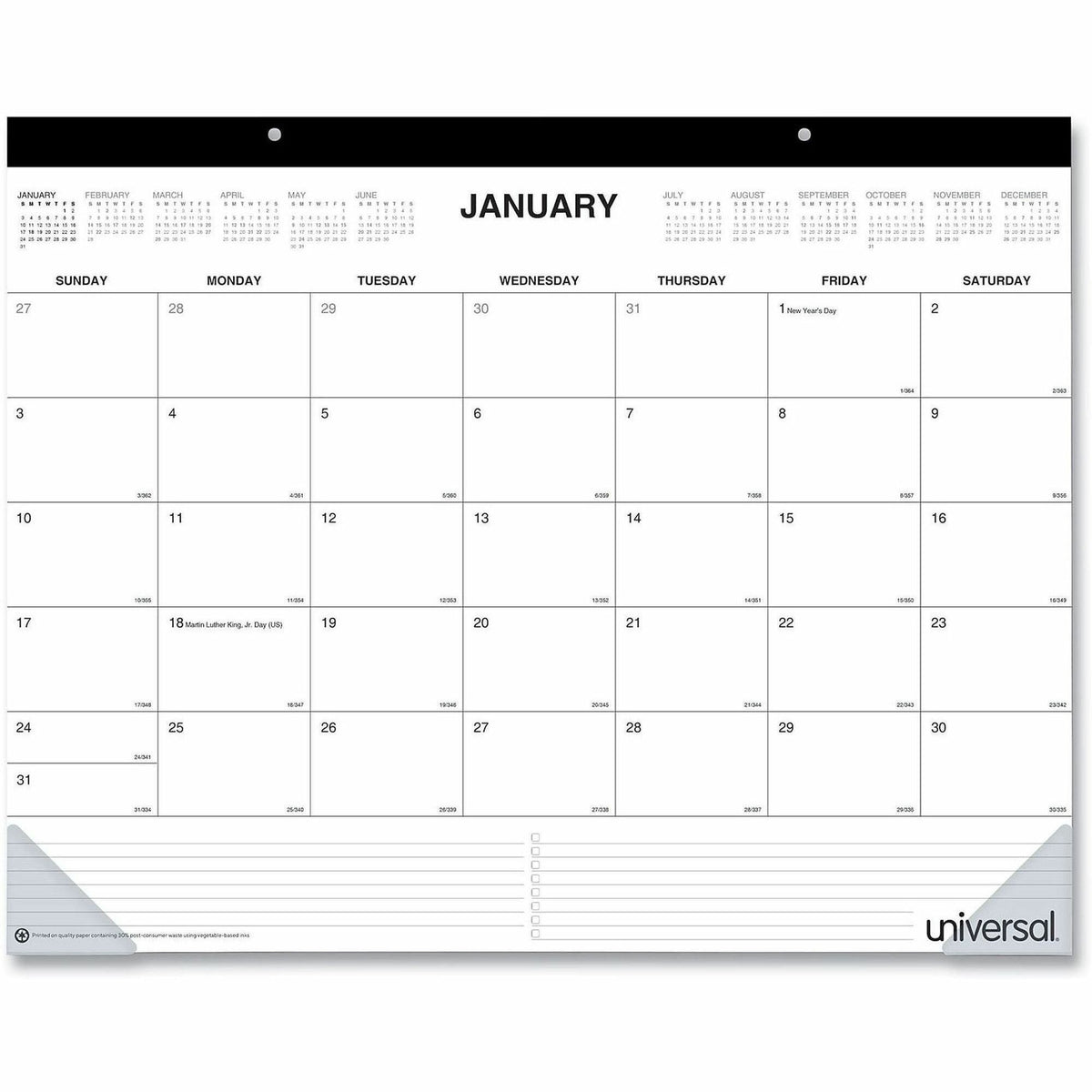 Universal Desk Pad Calendar