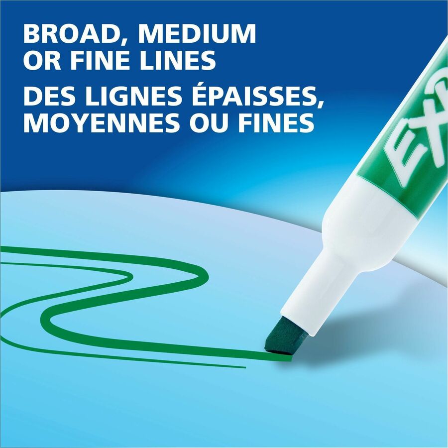 Expo Dry Erase Markers, Low Odour Ink, Blue, Chisel Tip, 12 Count