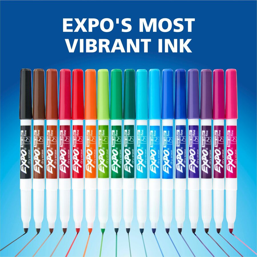 Expo Low Odour Dry Erase Markers Fine Tip Assorted Colours 36/box