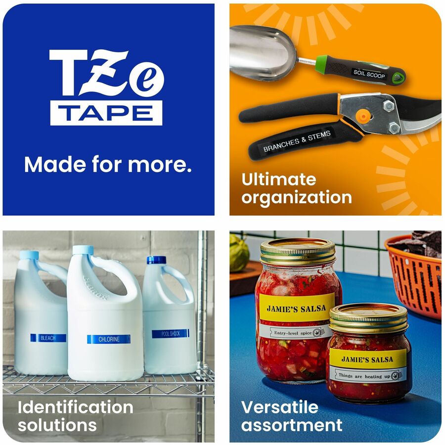 P-touch Genuine TZe231 BK on WHT Label Tape, Laminated, 12mmX8m