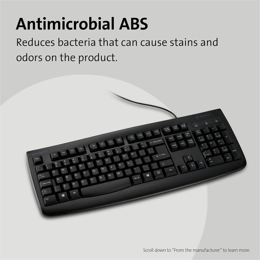 Kensington Pro Fit Washable Antimicrobial Keyboard