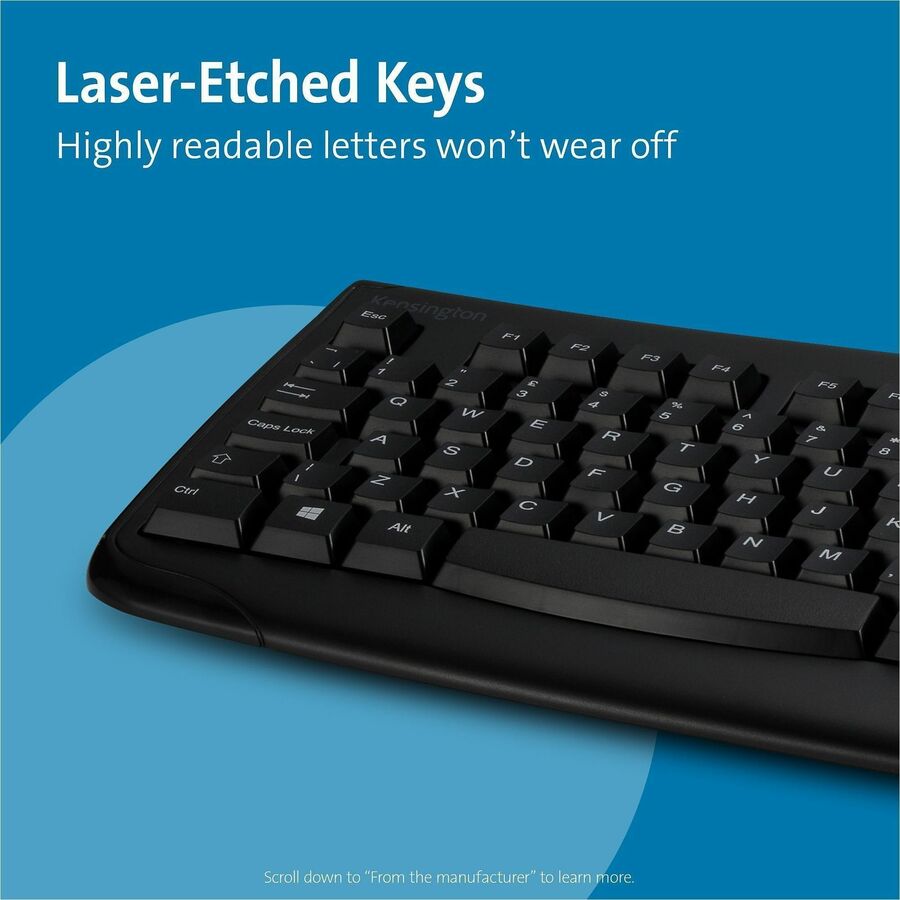 Kensington Pro Fit Washable Antimicrobial Keyboard