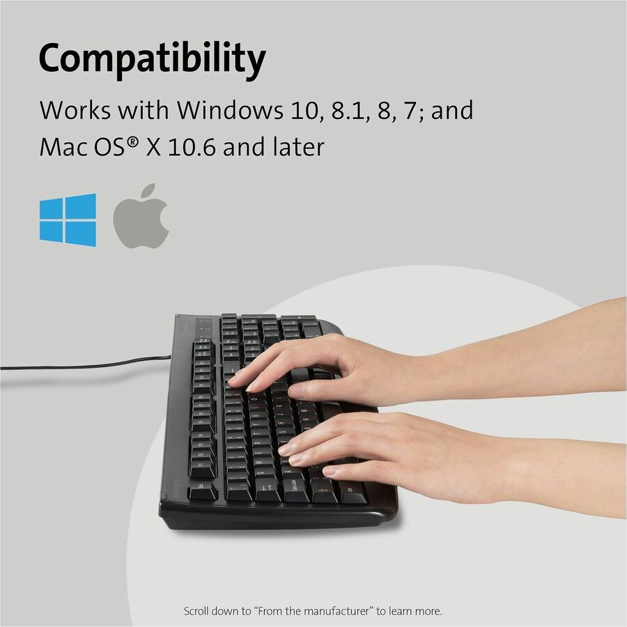 Kensington Pro Fit Washable Antimicrobial Keyboard