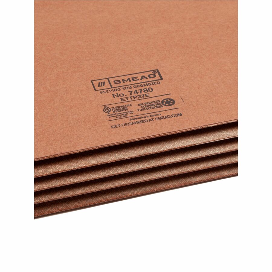 Smead TUFF Straight Tab Cut Legal Recycled File Pocket