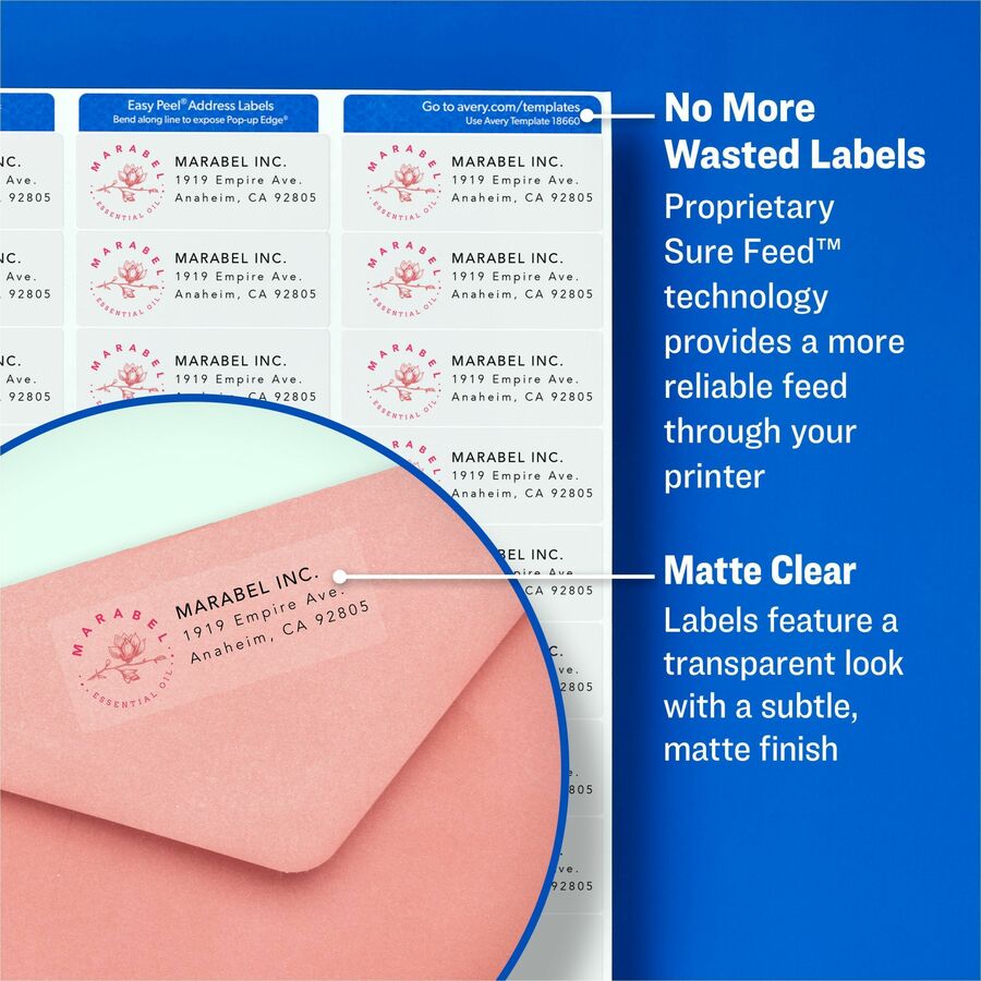 Avery® Easy Peel Inkjet Printer Mailing Labels