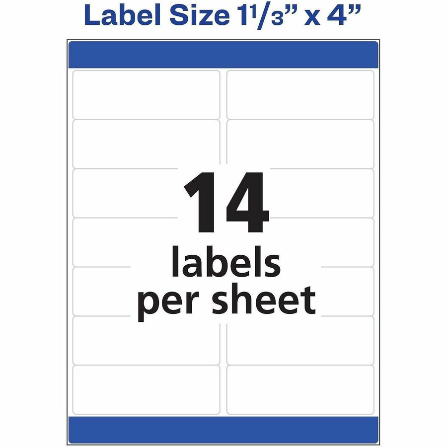 Avery® Easy Peel Address Labels, 1-1/3" x 4" , 1,400 Labels (8462)