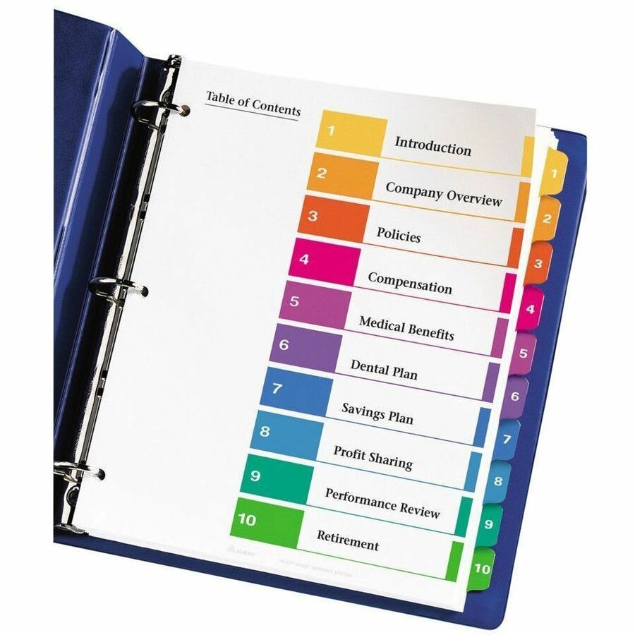 Avery Ready Index Table of Contents Dividers