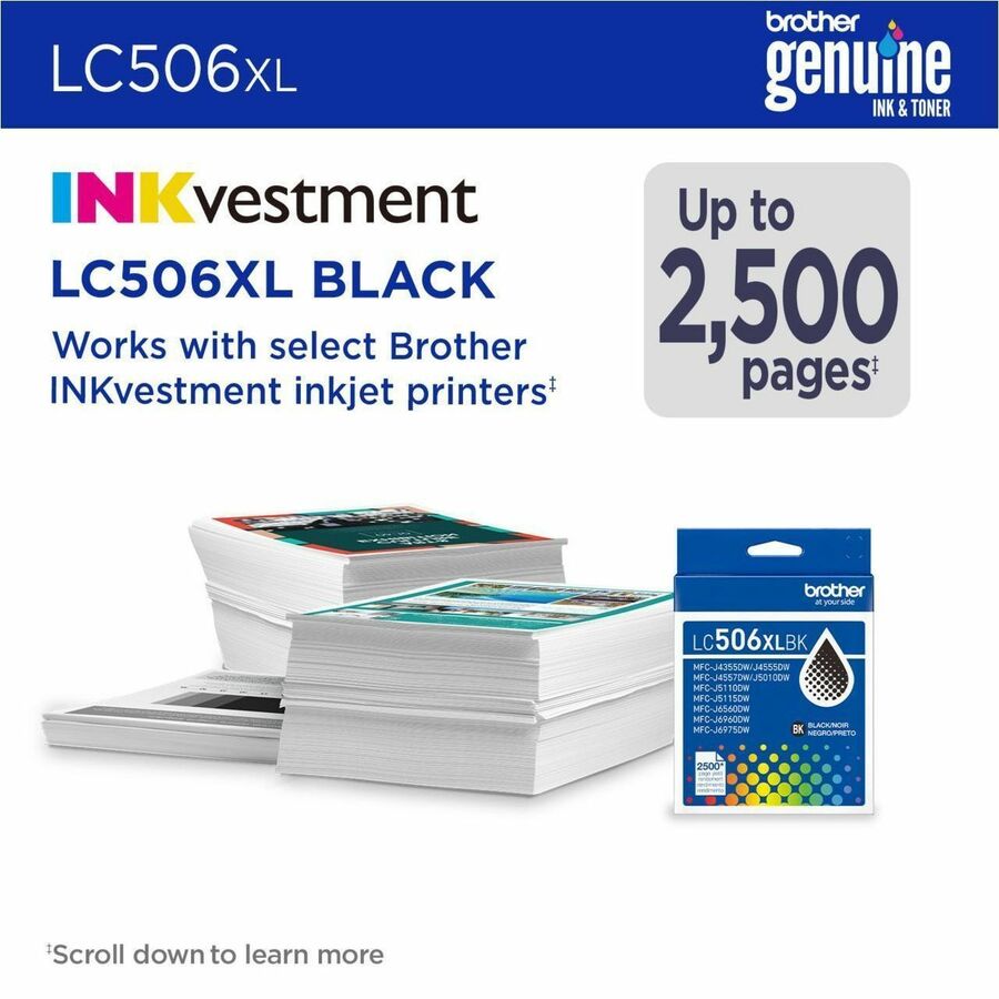 Brother LC506XLBKS Original High Yield Inkjet Ink Cartridge - Black - 1 Each