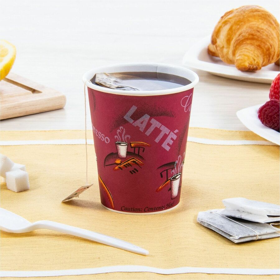 Solo 10 oz Bistro Design Disposable Paper Cups