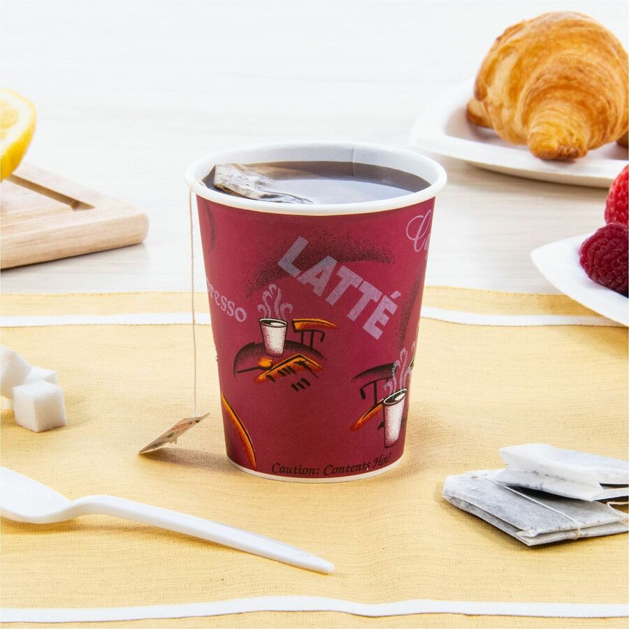 Solo 10 oz Bistro Design Disposable Paper Cups