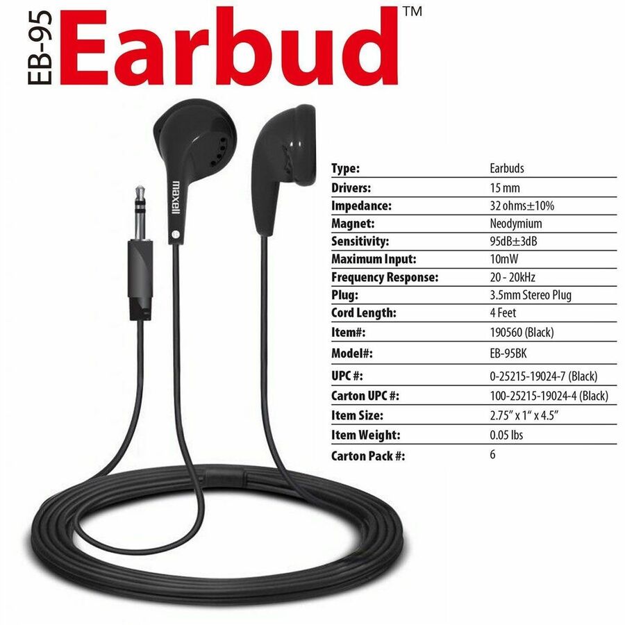 Maxell EB-95 Stereo Earbuds