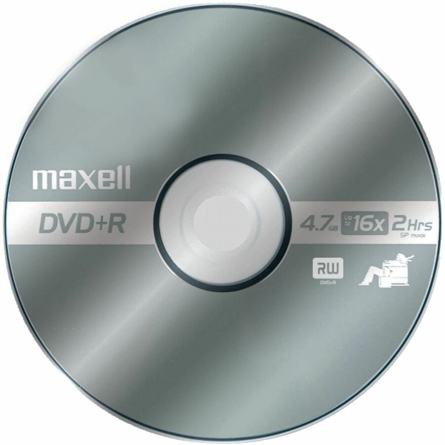 Maxell DVD Recordable Media - DVD+R - 16x - 4.70 GB - 1 Pack - Silver