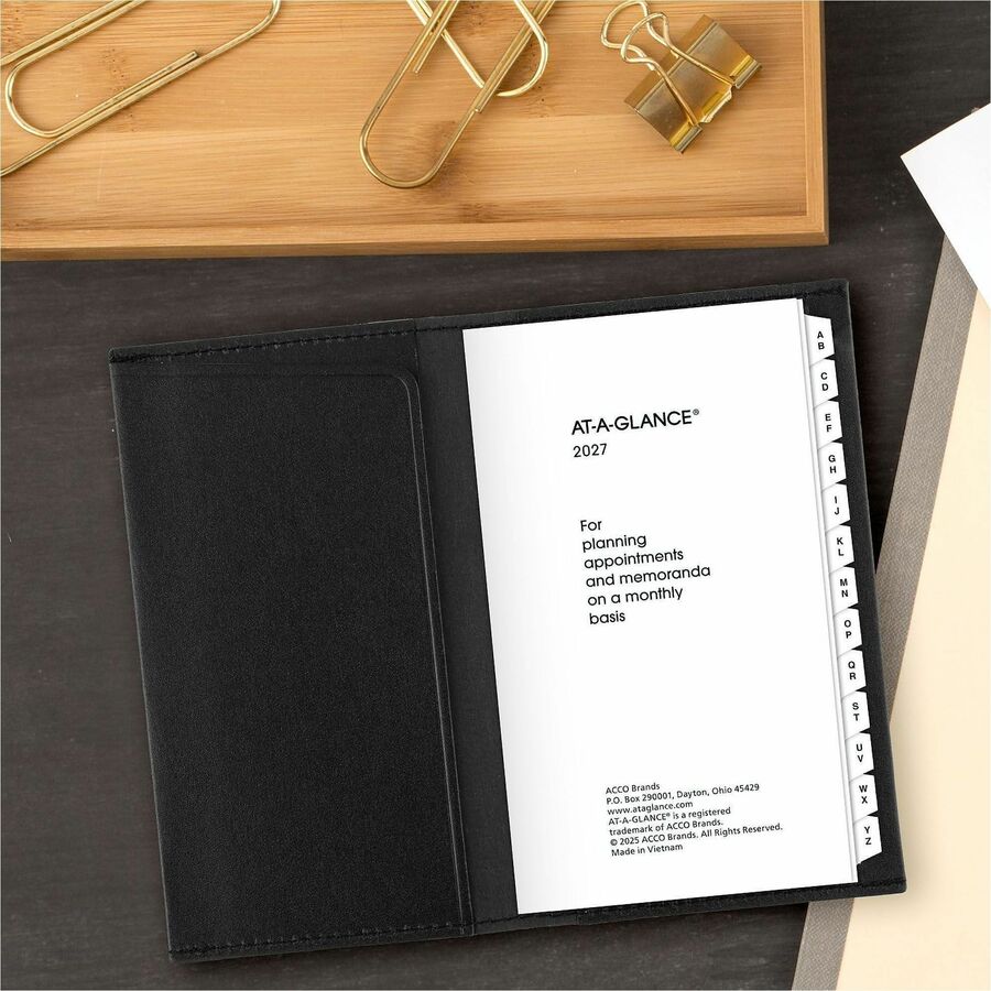 At-A-Glance Monthly Planner, Black, Pocket, 3 1/2" x 6"