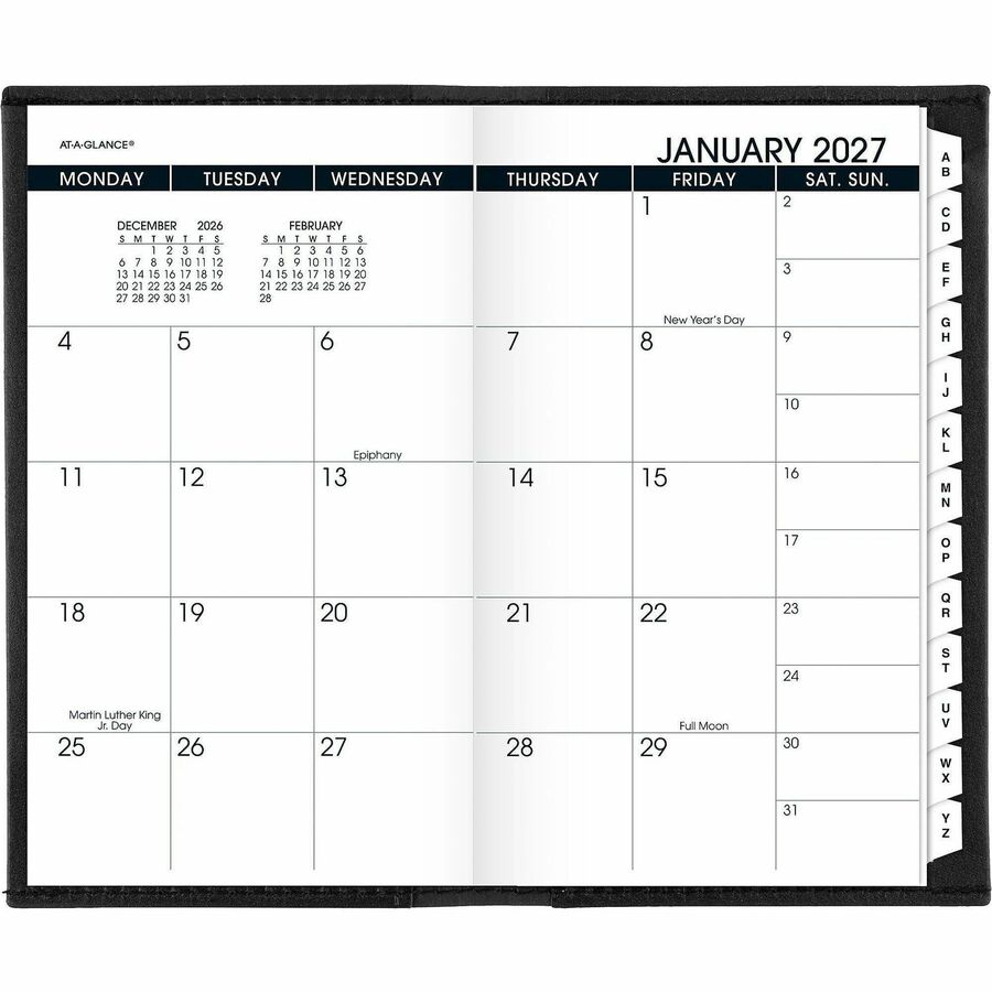 At-A-Glance Monthly Planner, Black, Pocket, 3 1/2" x 6"