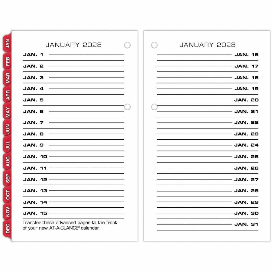 At-A-Glance Loose-Leaf Desk Calendar Refill
