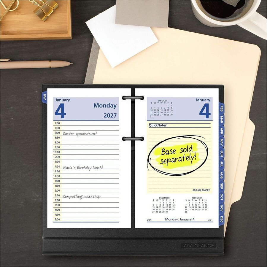 At-A-Glance QuickNotes Loose-Leaf Desk Calendar Refill