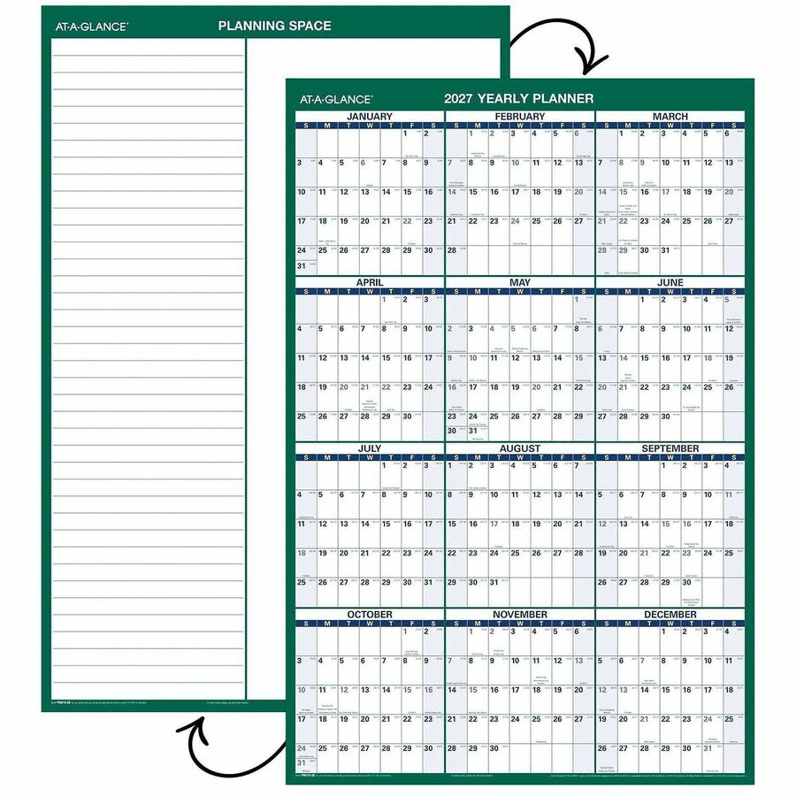 At-A-Glance Vertical Reversible Erasable Wall Calendar
