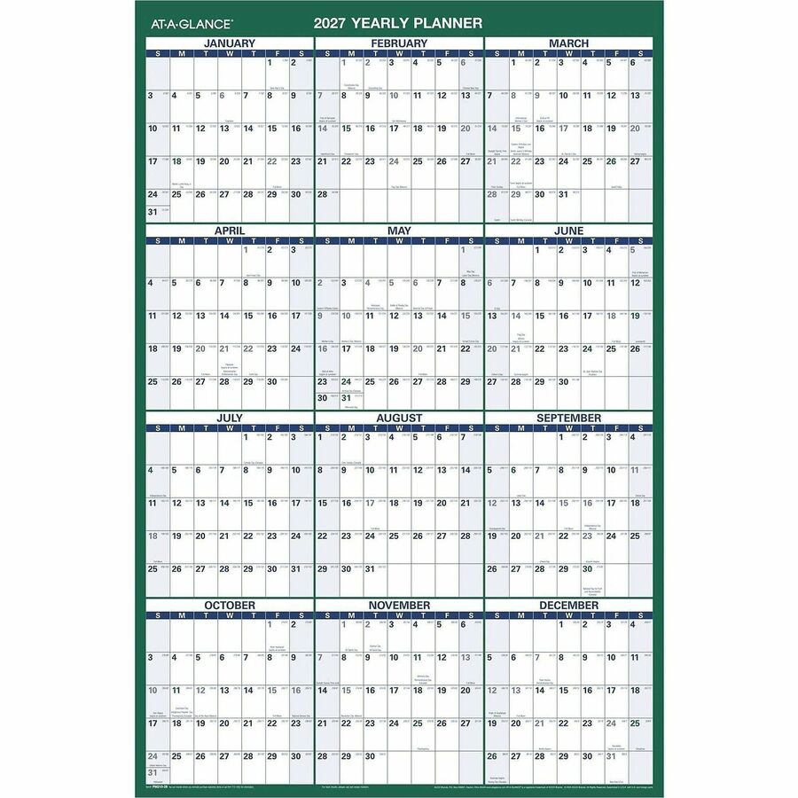 At-A-Glance Vertical Reversible Erasable Wall Calendar