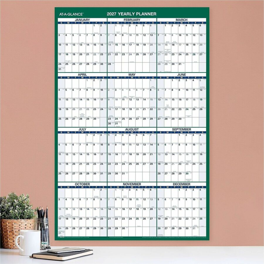 At-A-Glance Vertical Reversible Erasable Wall Calendar
