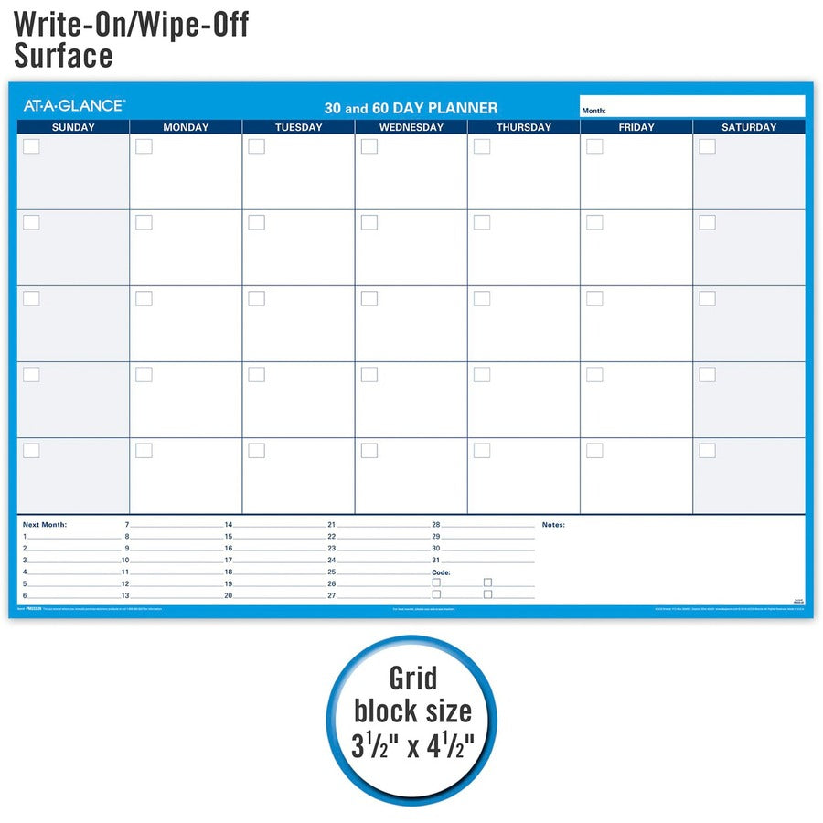 At-A-Glance 30/60 Day Undated Horizontal Wall Planner