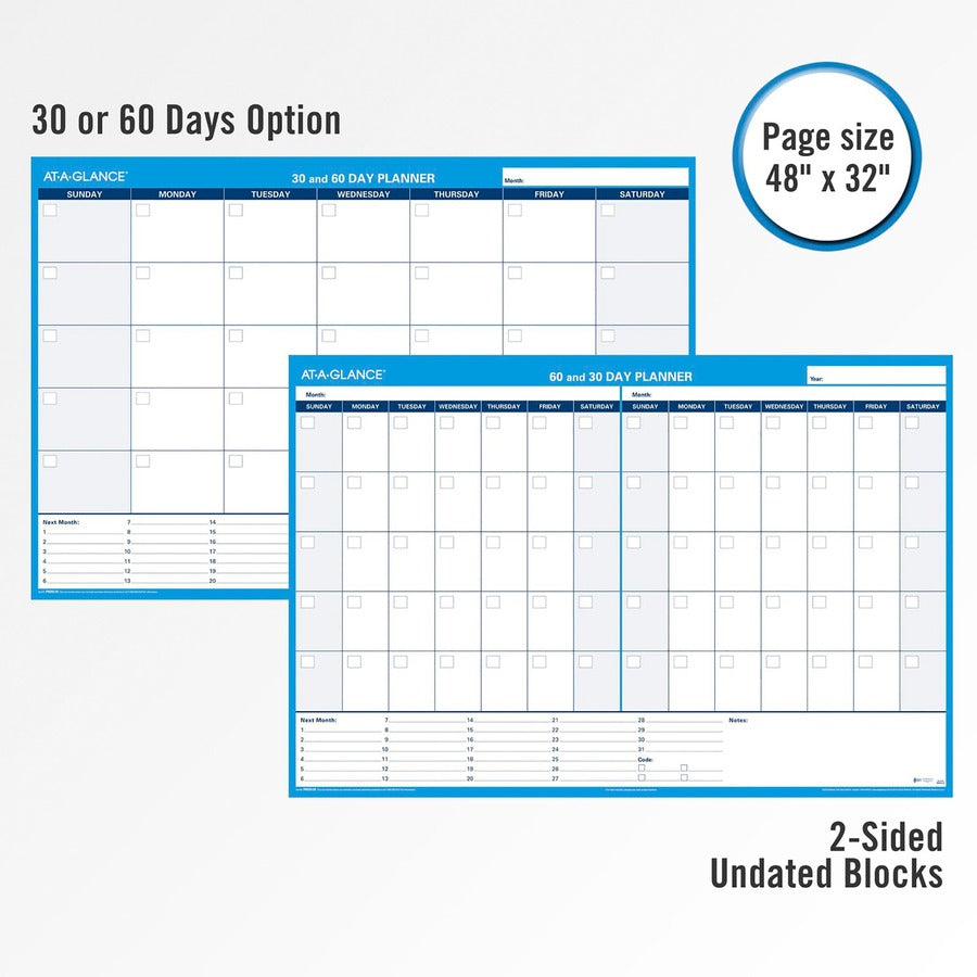 At-A-Glance 30/60 Day Undated Horizontal Wall Planner