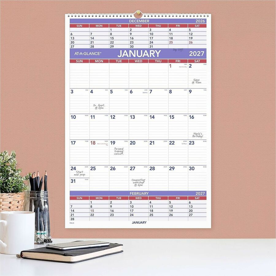 At-A-Glance 3-Month Wall Calendar