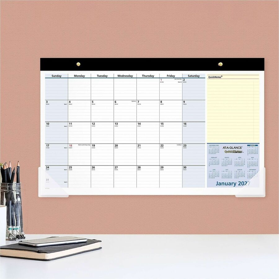 At-A-Glance QuickNotes Compact Monthly Desk Pad Calendar