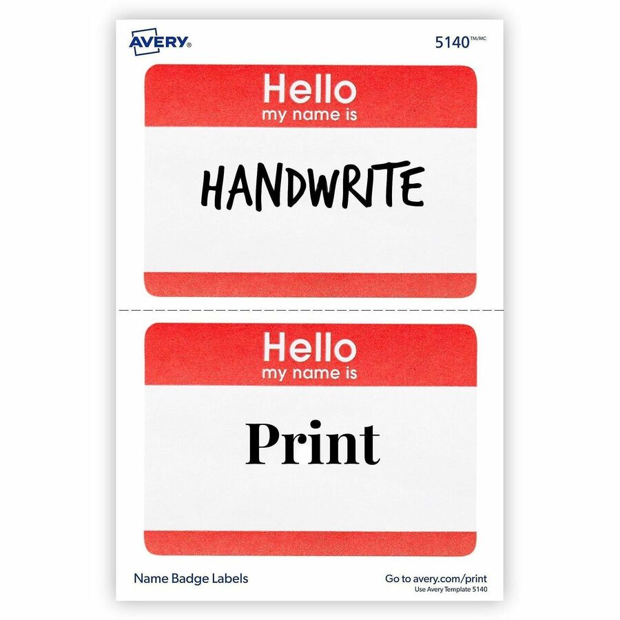 Avery® Border Print/Write Hello Name Badges