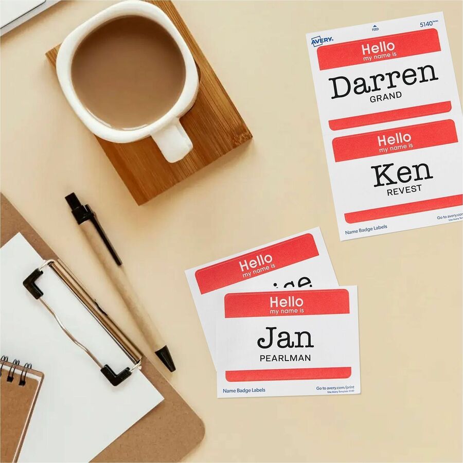 Avery® Border Print/Write Hello Name Badges