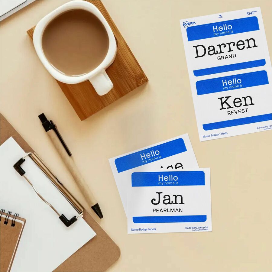 Avery® Border Print/Write Hello Name Badges