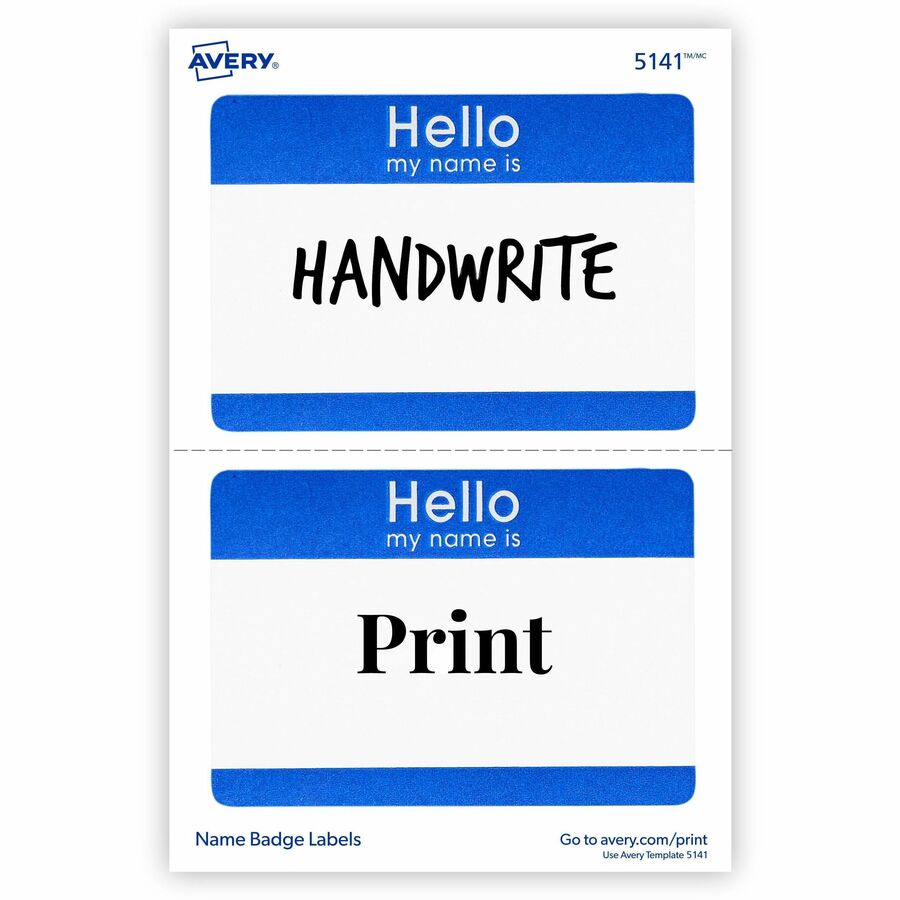 Avery® Border Print/Write Hello Name Badges