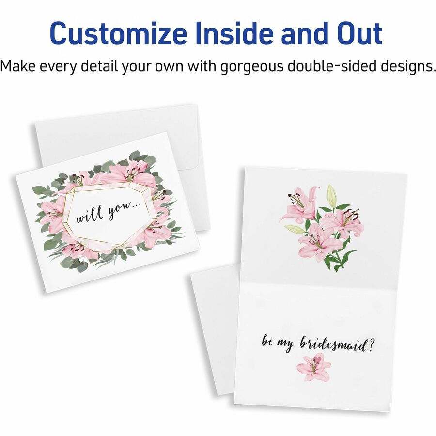 Avery® Printable Note Cards, Two-Sided Printing, 4-1/4" x 5-1/2" , 60 Cards (5315)