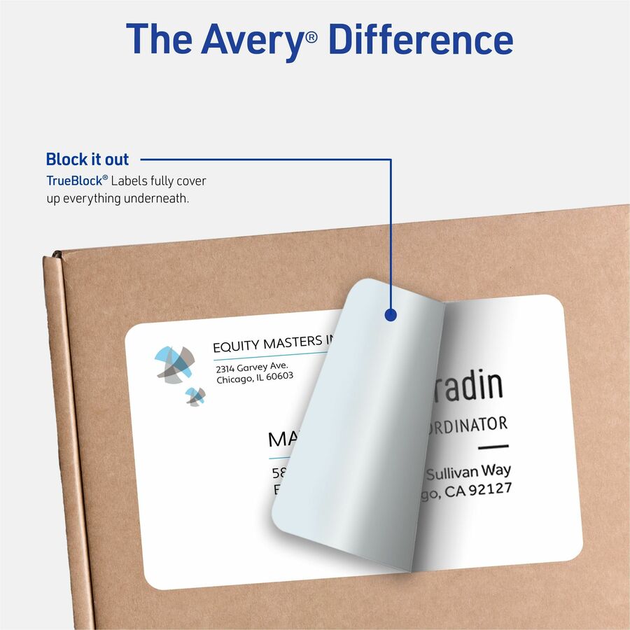 Avery® TrueBlock Shipping Labels, 8-1/2" x 11" , 25 Labels (8165)