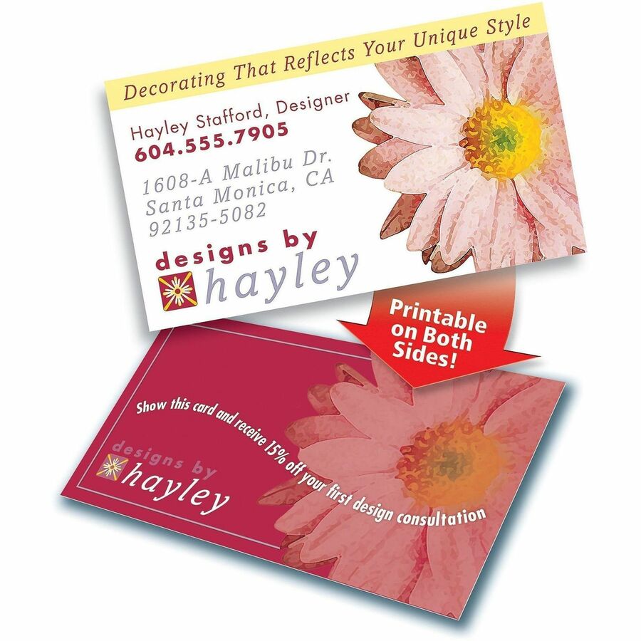 Avery® Clean Edge Business Cards, 2" x 3.5" , White, 160