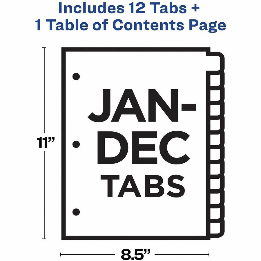 Avery® Ready Index Binder Dividers - Customizable Table of Contents