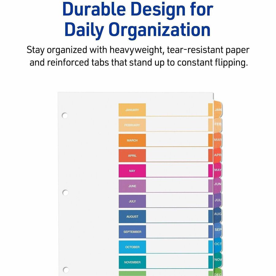 Avery® Ready Index Table of Contents Dividers for Laser and Inkjet Printers, Jan-Dec