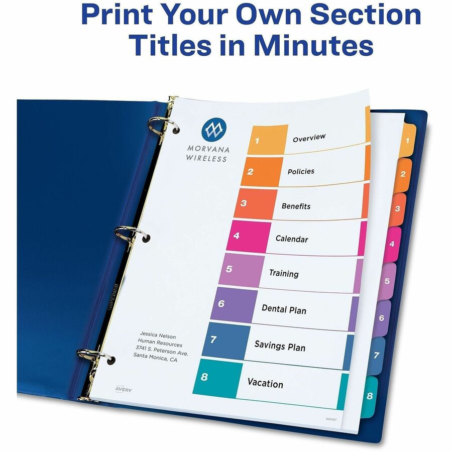 Avery® Ready Index Extra-Wide Binder Dividers - Customizable Table of Contents