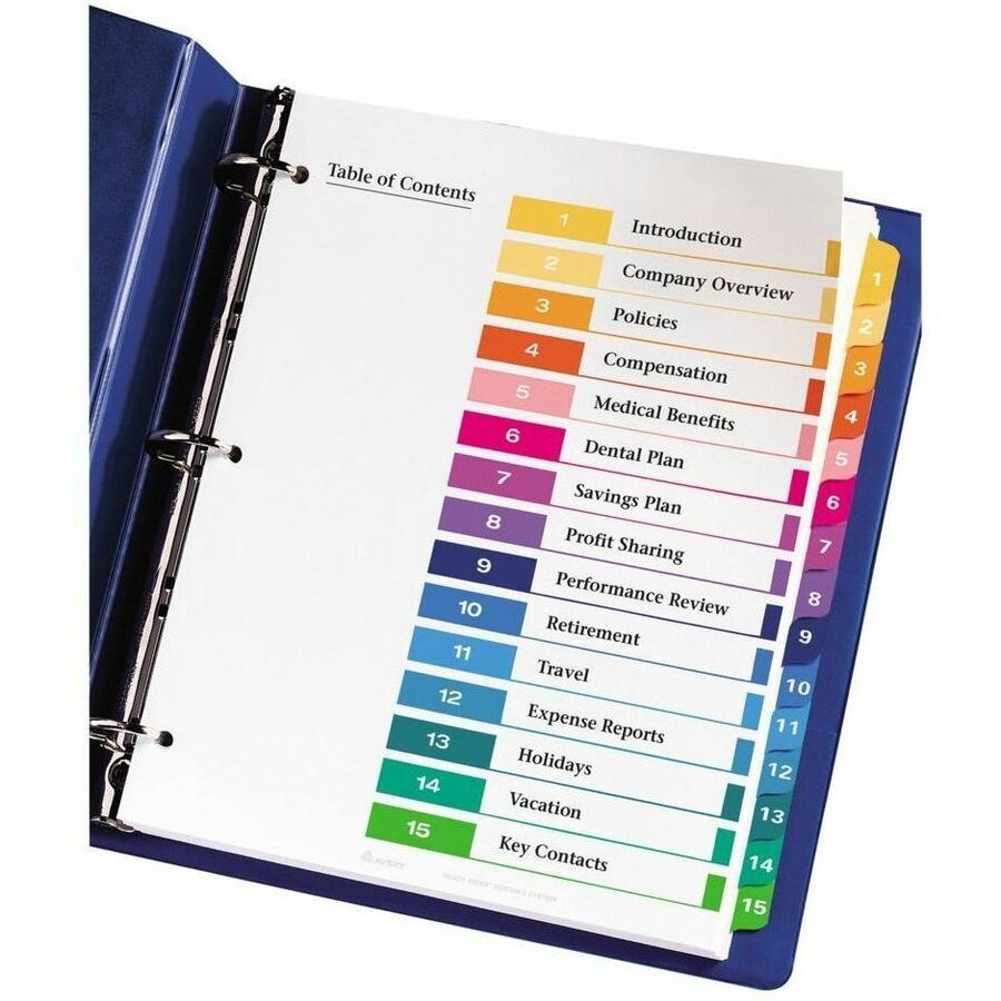 Avery Ready Index Table of Contents Dividers