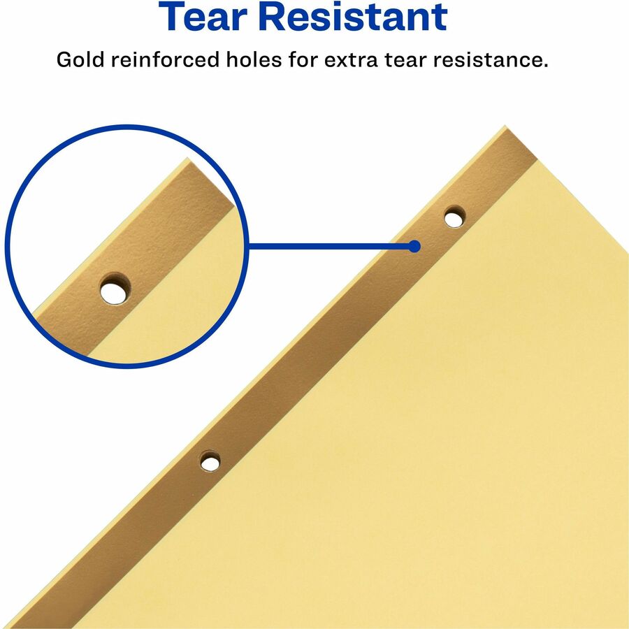 Avery® Laminated Dividers - Gold Reinforced