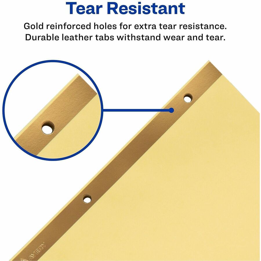 Avery® Preprinted Tab Dividers - Gold Reinforced Edge
