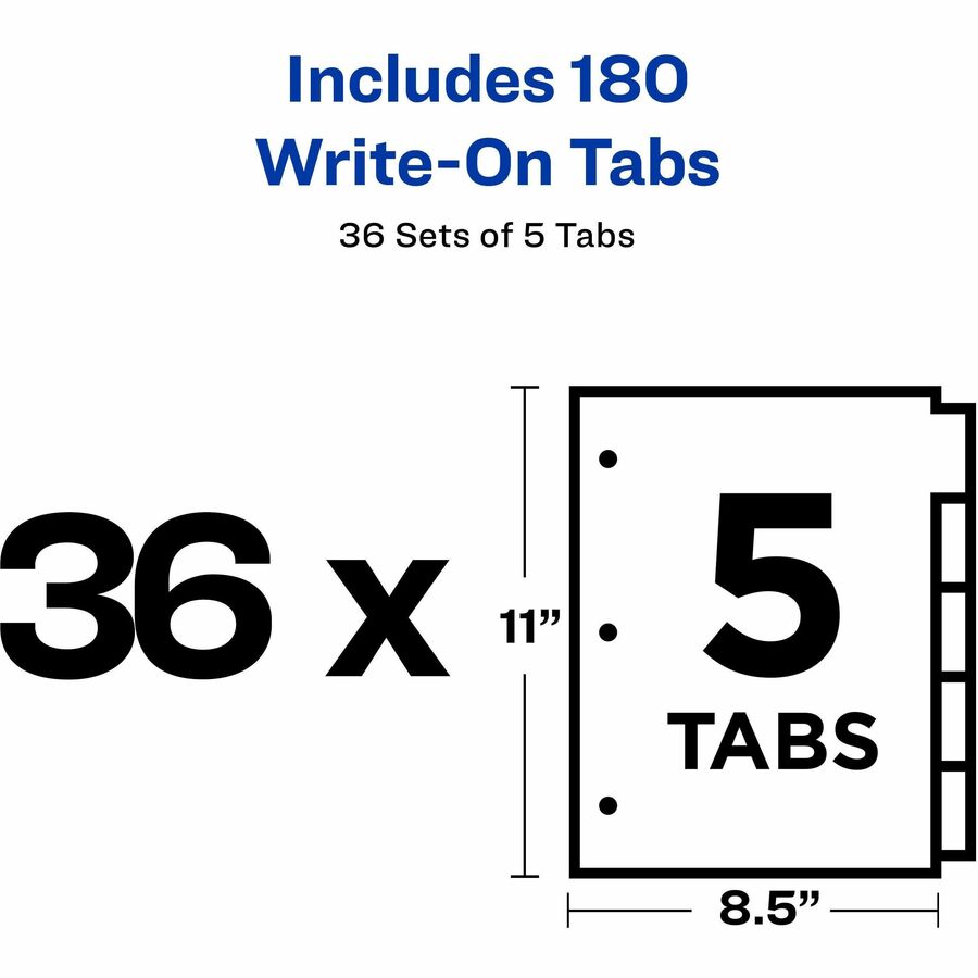 Avery® Plain Tab Write-On Dividers