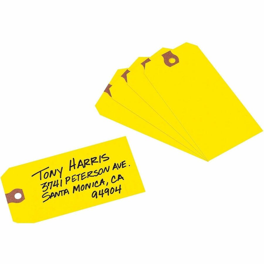 Avery® Unstrung Shipping Tags, 11.5 pt. Stock, 4-3/4" x 2-3/8" , 1,000 Yellow Hang Tags