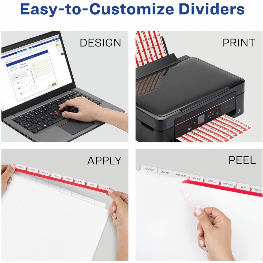 Avery® Print & Apply Translucent Dividers