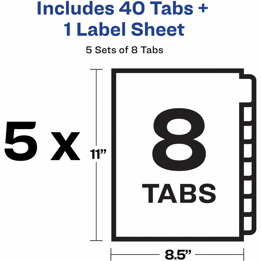Avery® Print & Apply Translucent Dividers