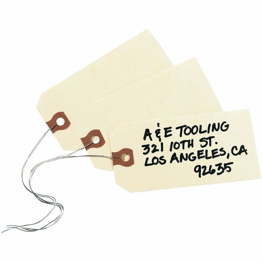 Avery® Shipping Tags with Wire, 11.5 pt. Stock, 2-3/4"x1-3/8" , 1,000 Manila Hang Tags