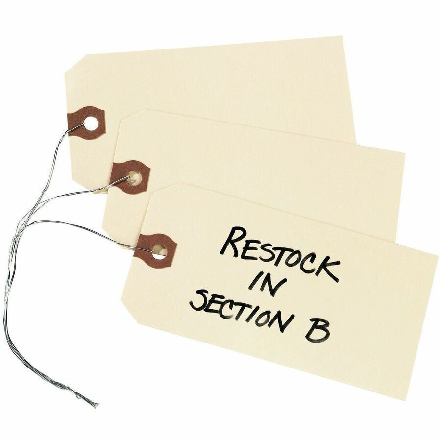 Avery® Shipping Tags with Wire, 11.5 pt. Stock, 2-3/4"x1-3/8" , 1,000 Manila Hang Tags